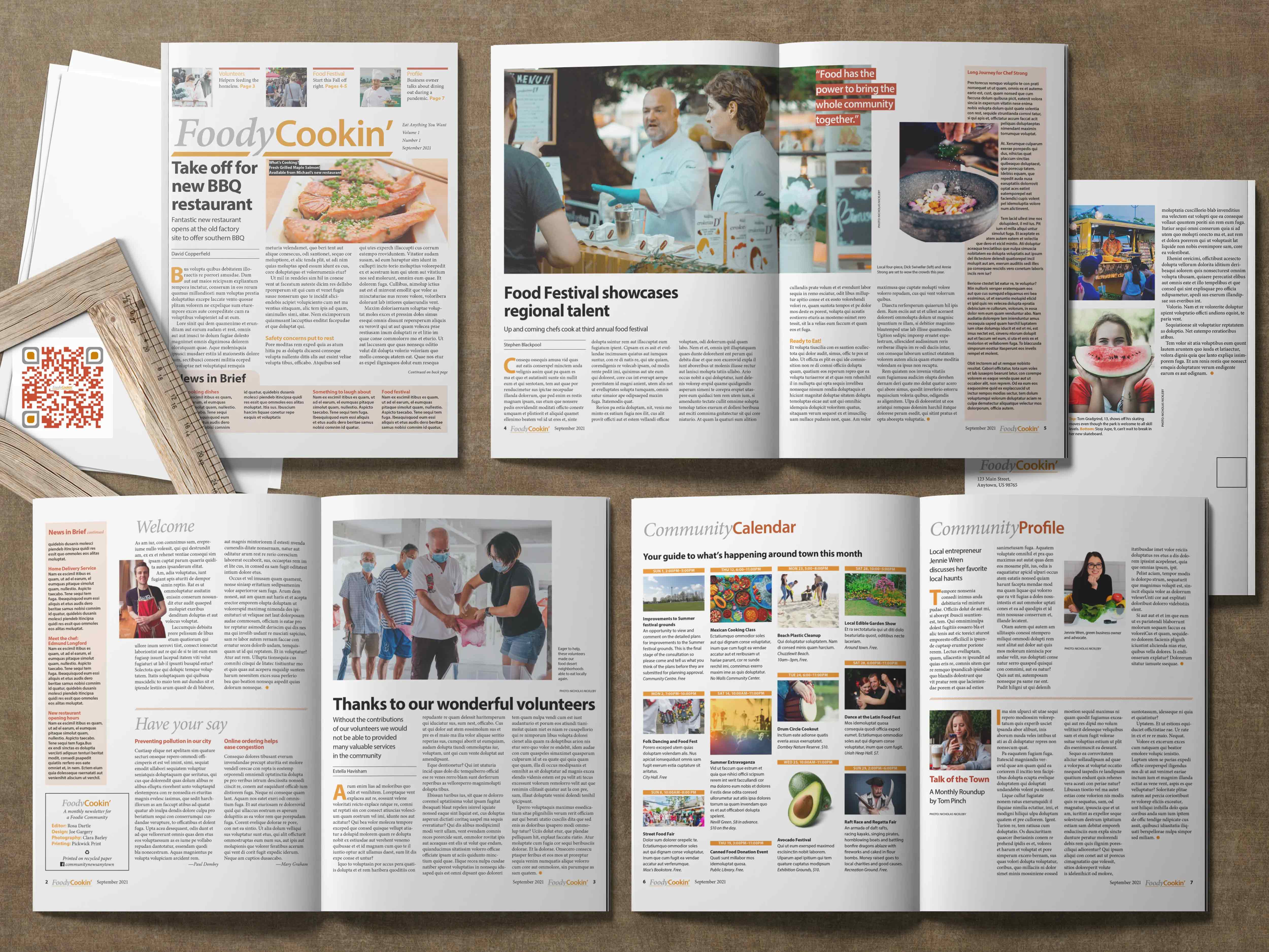 Foody Cookin' Interactive Magazine Spread